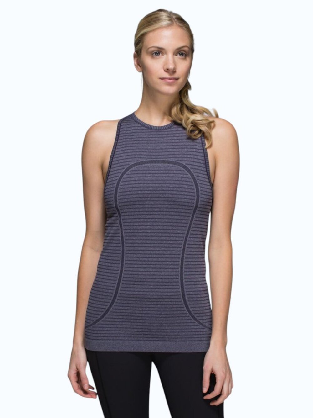 Lululemon Run Swiftly Tech Tank Top Women's 6 Rugby Stripe Racerback High-Neck